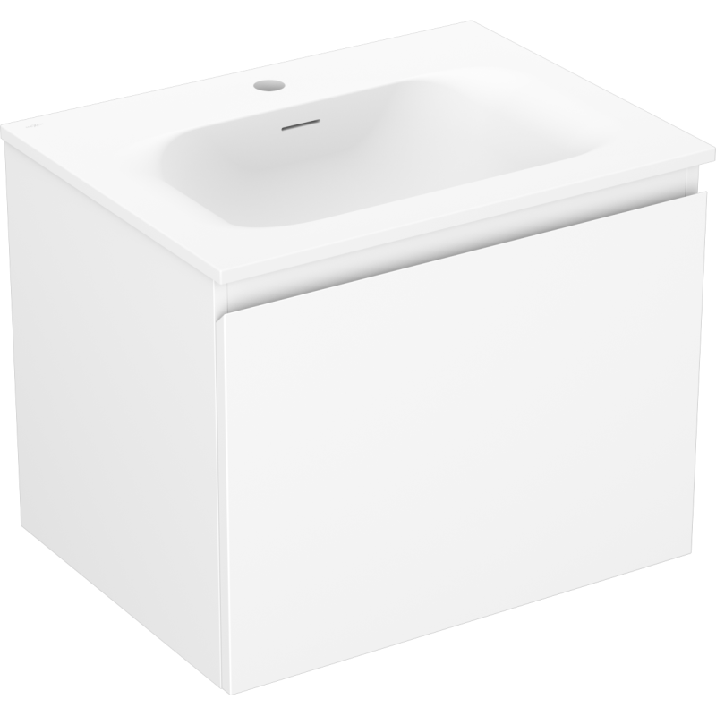 Mexen Orio Badezimmerschrank 60 cm mit Waschbecken Vela, 1 Schublade, weiß matt - 91A10-06047-1-BF01-W23M01