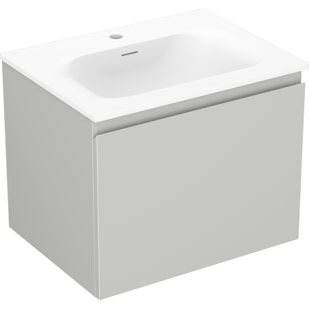 Mexen Orio Badezimmerschrank 60 cm mit Waschbecken Vela, 1 Schublade, grau matt/weiß matt - 91A10-06047-1-BF62-W23M01