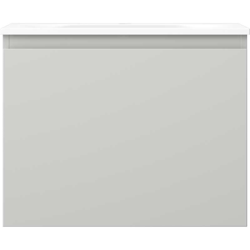 Mexen Orio Badezimmerschrank 60 cm mit Waschbecken Vela, 1 Schublade, grau matt/weiß matt - 91A10-06047-1-BF62-W23M01