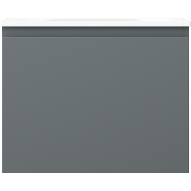 Mexen Orio Badezimmerschrank 60 cm mit Waschbecken Vela, 1 Schublade, Graphit matt/Weiß matt - 91A10-06047-1-BF66-W23M01