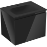 Mexen Orio Badezimmerschrank 60 cm mit Waschbecken Vela, 1 Schublade, schwarz glänzend/schwarz matt - 91A10-06047-1-BF70-W23M71