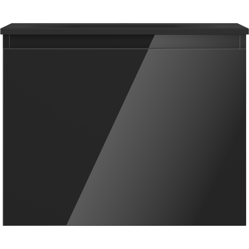 Mexen Orio Badezimmerschrank 60 cm mit Waschbecken Vela, 1 Schublade, schwarz glänzend/schwarz matt - 91A10-06047-1-BF70-W23M71