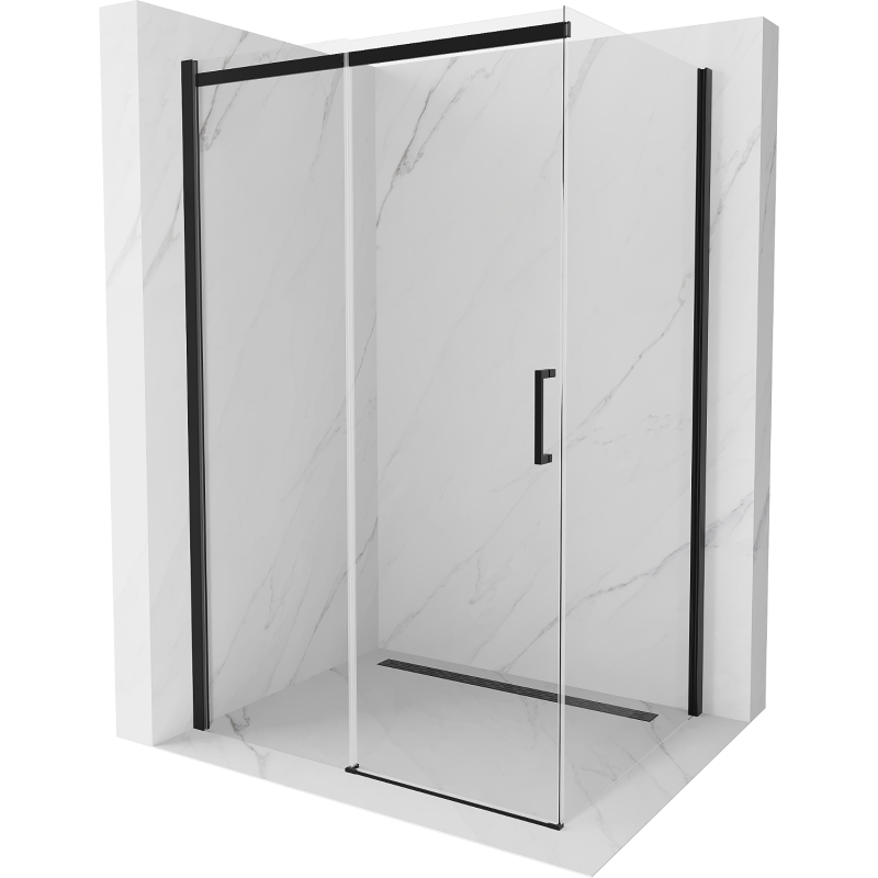 Mexen Omega Schiebedusche 110 x 70 cm, transparent, schwarz - 825-110-070-70-00
