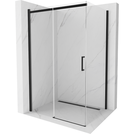 Mexen Omega Schiebeduschkabine 110 x 90 cm, transparent, schwarz - 825-110-090-70-00