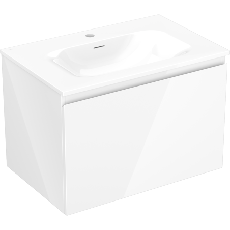 Mexen Orio Badezimmerunterschrank 70 cm mit Waschbecken Vela, 1 Schublade, weiß glänzend - 91A10-07047-1-BF00-W23M00