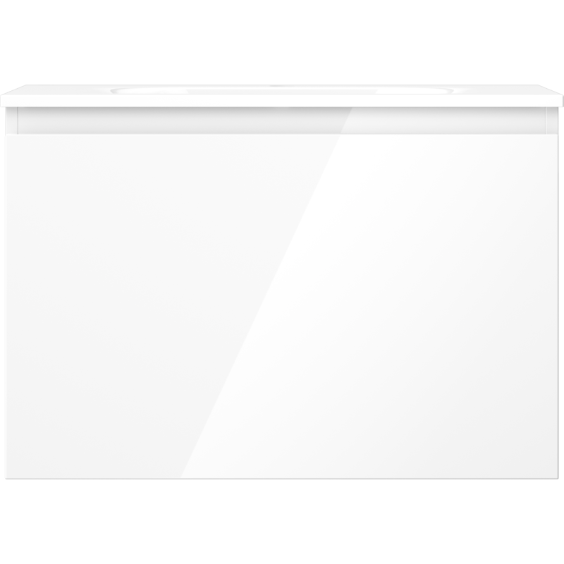 Mexen Orio Badezimmerunterschrank 70 cm mit Waschbecken Vela, 1 Schublade, weiß glänzend - 91A10-07047-1-BF00-W23M00