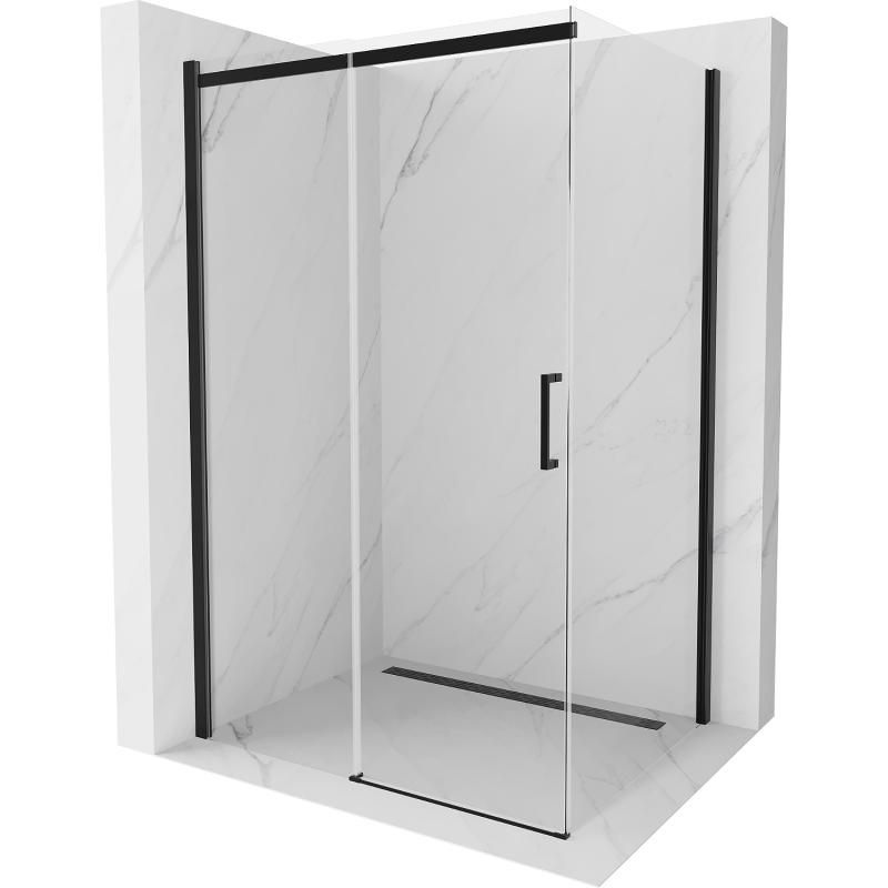 Mexen Omega Schiebedusche 110 x 100 cm, transparent, schwarz - 825-110-100-70-00