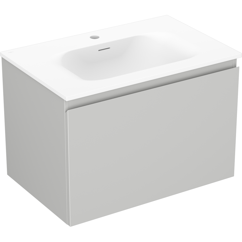 Mexen Orio Badezimmerschrank 70 cm mit Waschbecken Vela, 1 Schublade, grau matt/weiß matt - 91A10-07047-1-BF62-W23M01