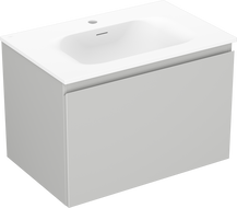 Mexen Orio Badezimmerschrank 70 cm mit Waschbecken Vela, 1 Schublade, grau matt/weiß matt - 91A10-07047-1-BF62-W23M01
