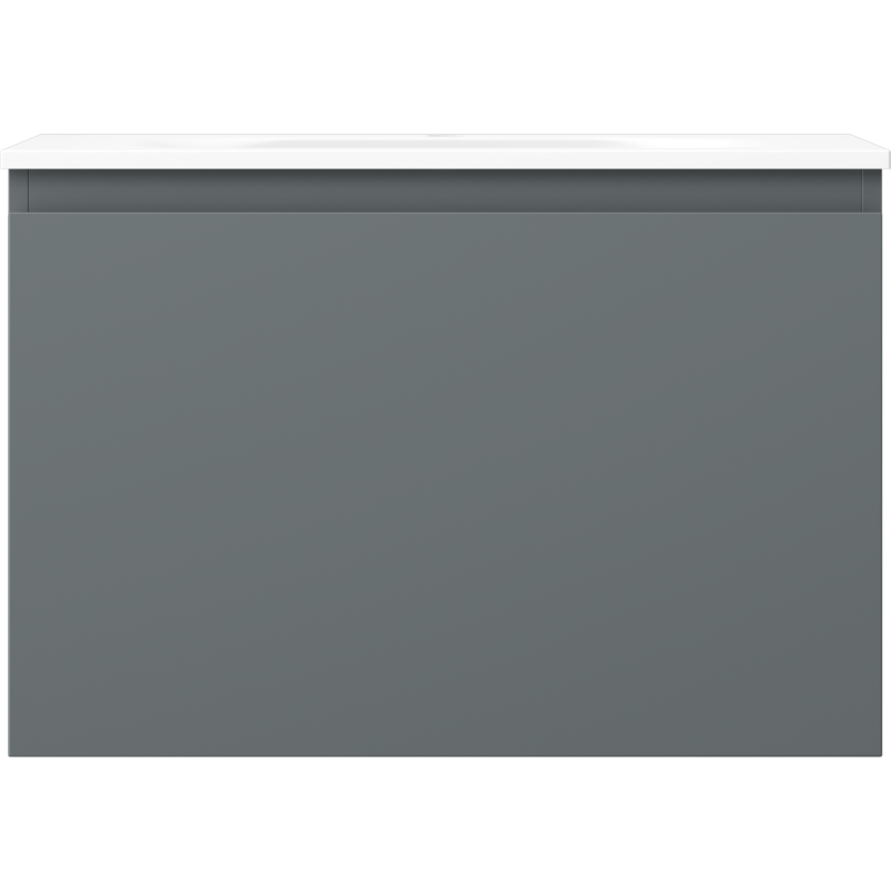 Mexen Orio Badezimmerschrank 70 cm mit Waschbecken Vela, 1 Schublade, Graphit matt/Weiß matt - 91A10-07047-1-BF66-W23M01