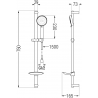 Mexen DB75 verschiebbares Duschset, schwarz - 785754584-70