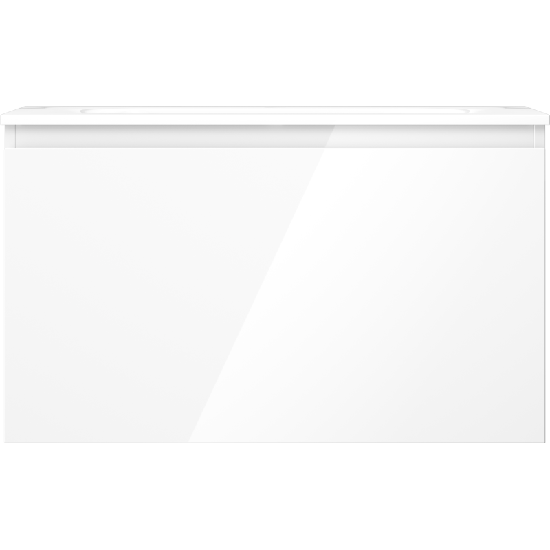 Mexen Orio Badezimmerunterschrank 80 cm mit Waschbecken Vela, 1 Schublade, Weiß Hochglanz - 91A10-08047-1-BF00-W23M00