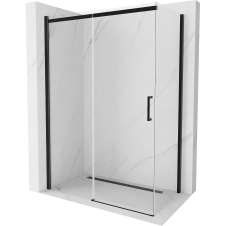 Mexen Omega Schiebeduschkabine 130 x 70 cm, transparent, schwarz - 825-130-070-70-00