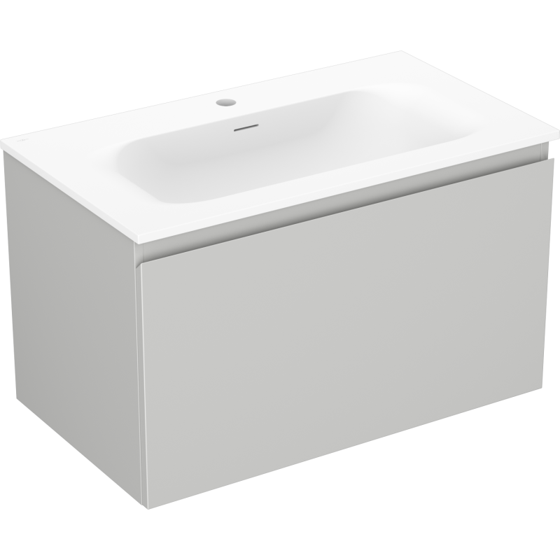 Mexen Orio Badschrank 80 cm mit Waschbecken Vela, 1 Schublade, grau matt/weiß matt - 91A10-08047-1-BF62-W23M01
