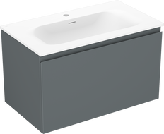 Mexen Orio Badezimmerschrank 80 cm mit Waschbecken Vela, 1 Schublade, Graphit matt/weiß matt - 91A10-08047-1-BF66-W23M01