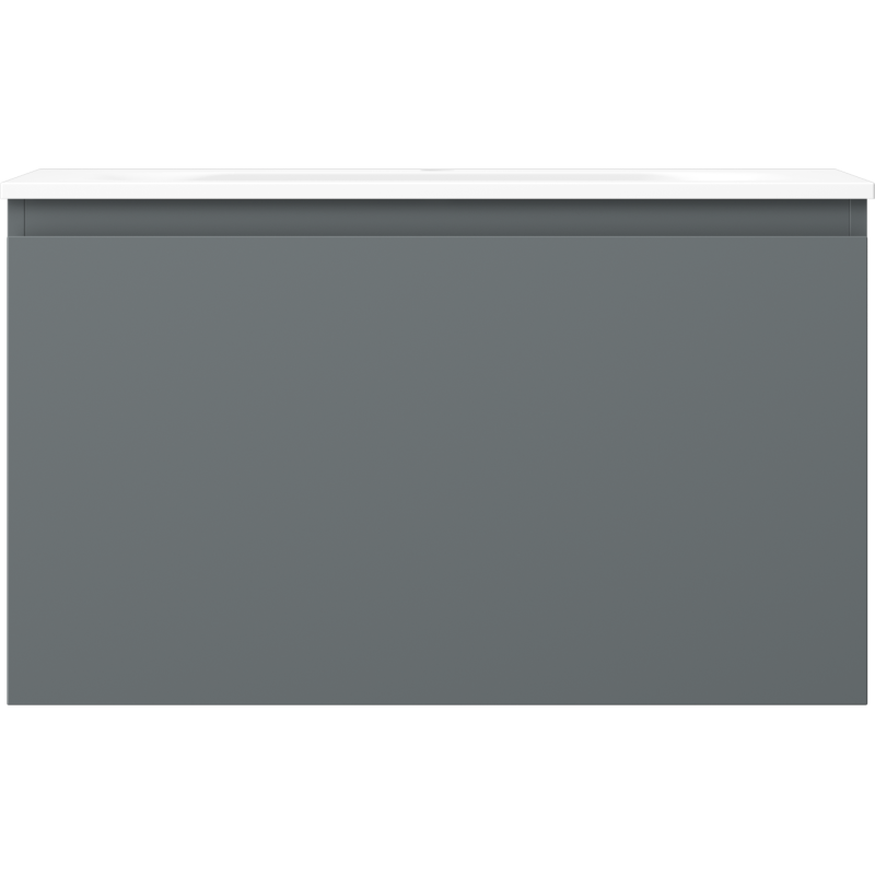 Mexen Orio Badezimmerschrank 80 cm mit Waschbecken Vela, 1 Schublade, Graphit matt/weiß matt - 91A10-08047-1-BF66-W23M01