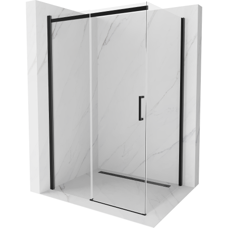 Mexen Omega Schiebetür-Duschkabine 130 x 90 cm, transparent, schwarz - 825-130-090-70-00