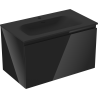 Mexen Orio Badezimmerschrank 80 cm mit Waschbecken Vela, 1 Schublade, schwarzer Glanz/schwarze Matt - 91A10-08047-1-BF70-W23M71