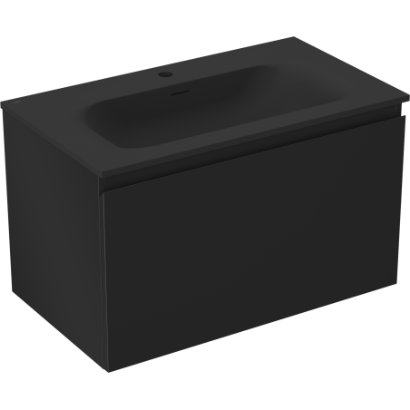 Mexen Orio Badezimmerschrank 80 cm mit Waschbecken Vela, 1 Schublade, schwarz matt - 91A10-08047-1-BF71-W23M71