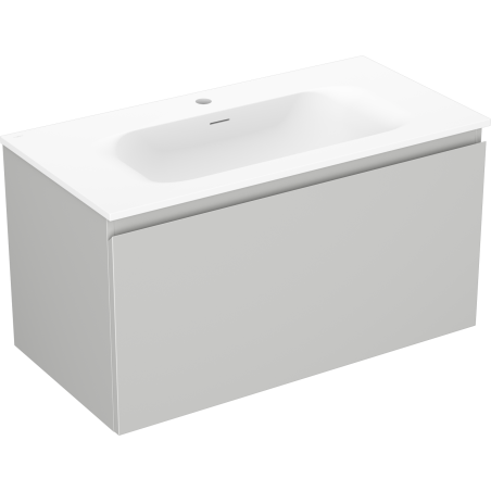 Mexen Orio Badezimmerschrank 90 cm mit Waschtisch Vela, 1 Schublade, grau matt/weiß matt - 91A10-09047-1-BF62-W23M01