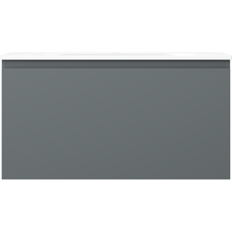 Mexen Orio Badezimmerschrank 90 cm mit Waschbecken Vela, 1 Schublade, Grafit matt/Weiß matt - 91A10-09047-1-BF66-W23M01