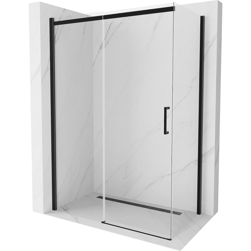Mexen Omega Schiebeduschkabine 160 x 90 cm, transparent, schwarz - 825-160-090-70-00
