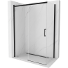 Mexen Omega Schiebeduschkabine 160 x 90 cm, transparent, schwarz - 825-160-090-70-00