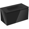 Mexen Orio Badezimmerschrank 90 cm mit Waschbecken Vela, 1 Schublade, schwarz glänzend/schwarz matt - 91A10-09047-1-BF70-W23M71