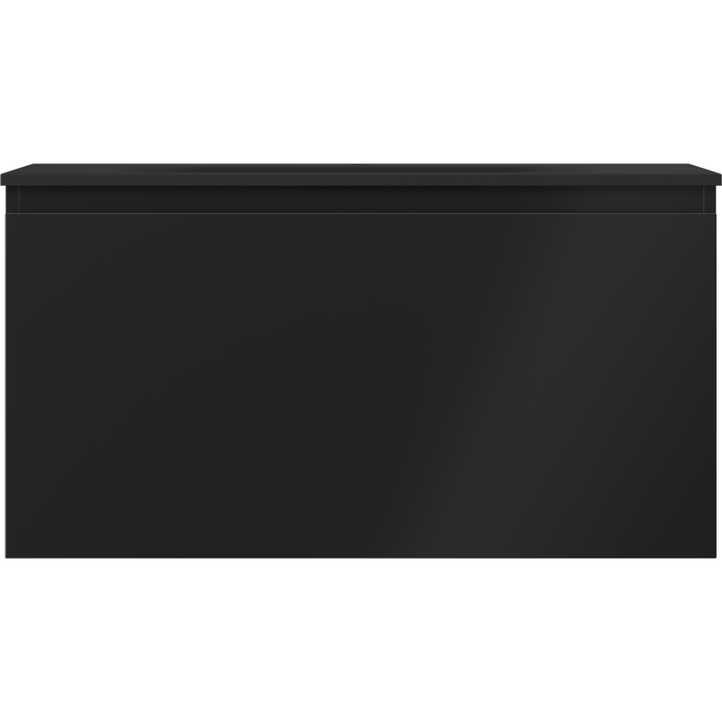 Mexen Orio 90 cm Badezimmerunterschrank mit Waschbecken Vela, 1 Schublade, Schwarz Matt - 91A10-09047-1-BF71-W23M71