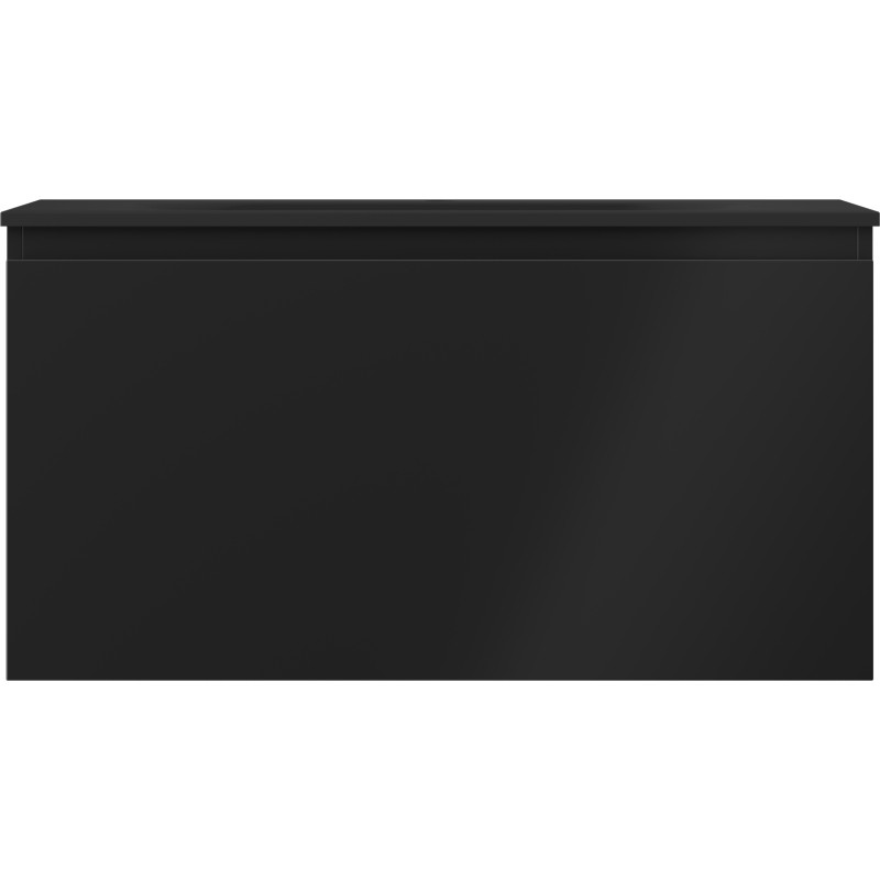 Mexen Orio Badezimmerschrank 90 cm mit Waschbecken Vela, 1 Schublade, schwarz matt - 91A10-09047-1-BF71-W23M71