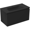 Mexen Orio 90 cm Badezimmerunterschrank mit Waschbecken Vela, 1 Schublade, Schwarz Matt - 91A10-09047-1-BF71-W23M71