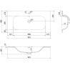 Mexen Orio 90 cm Badezimmerunterschrank mit Waschbecken Vela, 1 Schublade, Schwarz Matt - 91A10-09047-1-BF71-W23M71