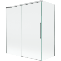 Mexen Rox Badewannenabtrennung 2-flügelig, verschiebbar 140 + 70 x 150 cm, transparent, Chrom - 8C9-140-070-01-00