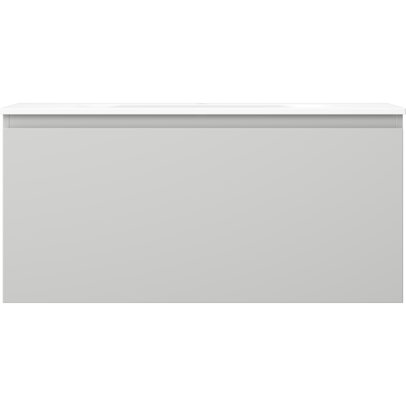 Mexen Orio Badezimmerschrank 100 cm mit Waschbecken Vela, 1 Schublade, graues Matt/weißes Matt - 91A10-10047-1-BF62-W23M01