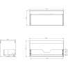 Mexen Orio Badezimmerschrank 100 cm mit Waschbecken Vela, 1 Schublade, graues Matt/weißes Matt - 91A10-10047-1-BF62-W23M01