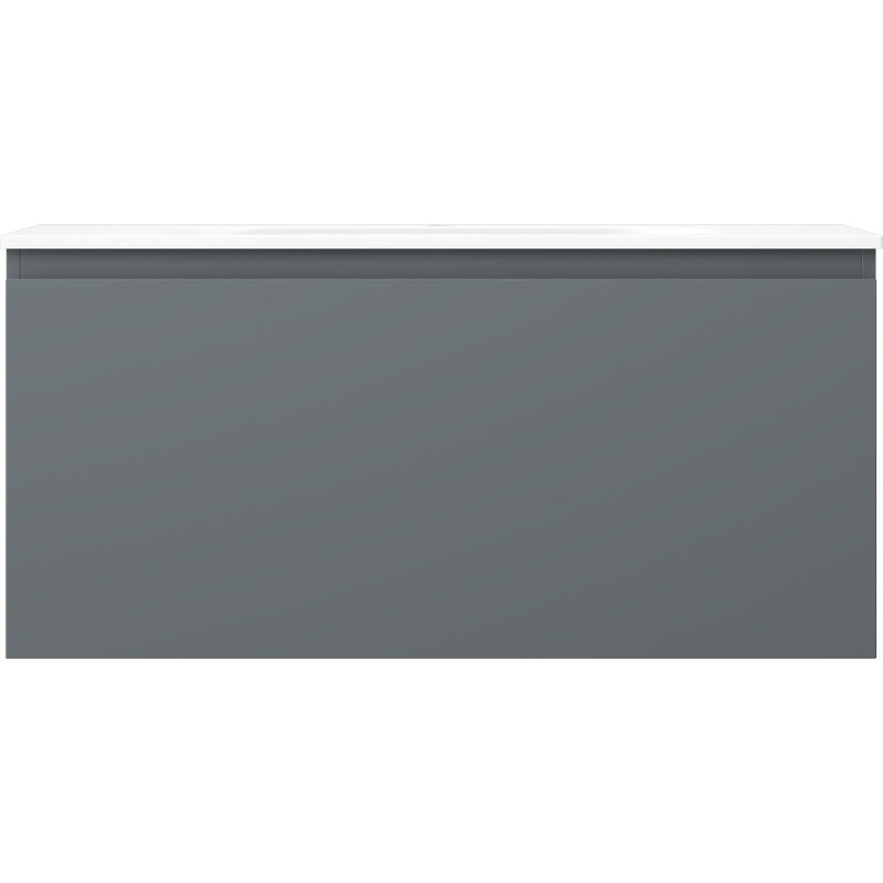 Mexen Orio Badezimmerschrank 100 cm mit Waschbecken Vela, 1 Schublade, Graphit matt/weiß matt - 91A10-10047-1-BF66-W23M01