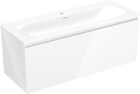 Mexen Orio 120 cm Badezimmerunterschrank mit Waschbecken Vela, 1 Schublade, weiß glänzend - 91A10-12047-1-BF00-W23M00