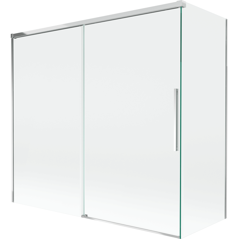 Mexen Rox zweiteiliger, verschiebbarer Badewannenaufsatz 170 + 70 x 150 cm, transparent, Chrom - 8C9-170-070-01-00