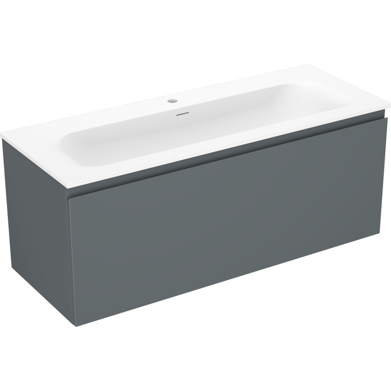 Mexen Orio Badezimmerschrank 120 cm mit Waschbecken Vela, 1 Schublade, grafit matt/weiß matt - 91A10-12047-1-BF66-W23M01