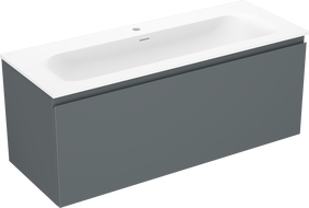 Mexen Orio Badezimmerschrank 120 cm mit Waschbecken Vela, 1 Schublade, Graphit Matt/Weiß Matt - 91A10-12047-1-BF66-W23M01