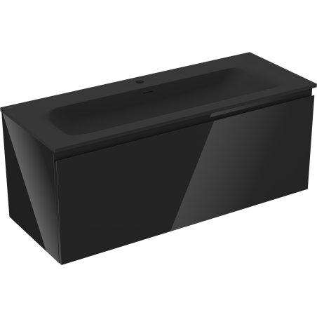 Mexen Orio Badschrank 120 cm mit Waschbecken Vela, 1 Schublade, schwarz glänzend/schwarz matt - 91A10-12047-1-BF70-W23M71