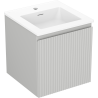 Mexen Rivel Badezimmerschrank 45 cm mit Waschbecken Otis, 1 Schublade, gerillt, grau matt/weiß matt - 91A20-04547-1-BF62-W18M01