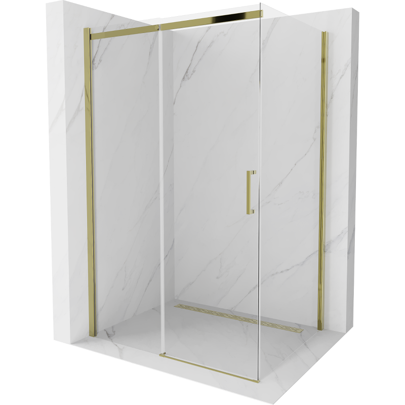 Mexen Omega Schiebeduschkabine 100 x 80 cm, transparent, gold - 825-100-080-50-00