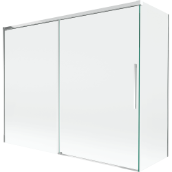 Mexen Rox Duschabtrennung, 2-flügelig, 190 + 80 x 150 cm, transparent, Chrom - 8C9-190-080-01-00