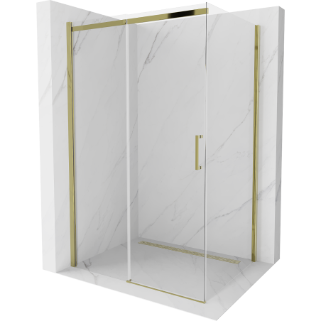 Mexen Omega Schiebeduschkabine 110 x 100 cm, transparent, golden - 825-110-100-50-00