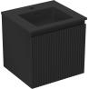 Mexen Rivel Badezimmerschrank 50 cm mit Waschbecken Otis, 1 Schublade, geriffelt, schwarz matt - 91A20-05047-1-BF71-W18M71