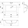 Mexen Rivel Badezimmerschrank 60 cm mit Waschbecken Otis, 1 Schublade, geriffelt, weiß matt - 91A20-06047-1-BF01-W18M01