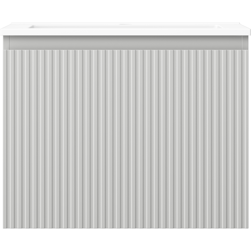 Mexen Rivel Badezimmermöbel 60 cm mit Waschbecken Otis, 1 Schublade, geriffelt, grau matt/weiß matt - 91A20-06047-1-BF62-W18M01