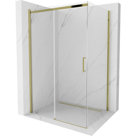 Mexen Omega verschiebbare Duschkabine 120 x 100 cm, Transparent, Gold - 825-120-100-50-00