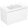Mexen Rivel Badezimmerschrank 80 cm mit Waschbecken Otis, 1 Schublade, geriffelt, weiß matt - 91A20-08047-1-BF01-W18M01